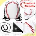 Sadnyy 24 Pcs Baseball Birthday Party Favors Baseball Drawstring Bags Softball Backpack Swag Bag Ideas Gift for Team(White, Red)