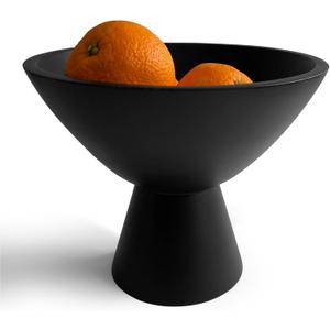 Black Pedestal Bowl, 8 Inch Wide Black Footed Bowl as Fruit, Key, Decorative, Candy Bowl or Centerpiece