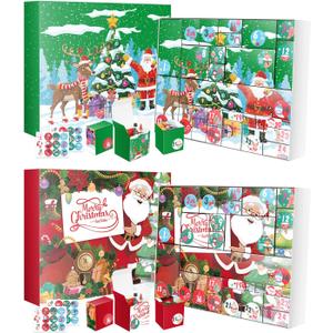 DIY Christmas Advent Calendar to Fill Empty Gift Box Set 2025-24 Days of Surprise Boxes for Kids, Family & Friends - 2 Pack