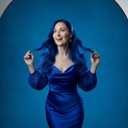 Kate Collapsible Backdrop Pop Up Backdrop Light Black&Blue Portable Background for Parties, Portrait, Video, Podcast, 5x6.5ft