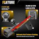 6" Offset Gooseneck Ball Extender for Short Bed Trucks, 2-5/16" Hitch Ball with 2" Rise, Reinforced Gusset, Polyurethane Washers, 25K GTW / 5K VTW, Fits Turnover Ball Systems
