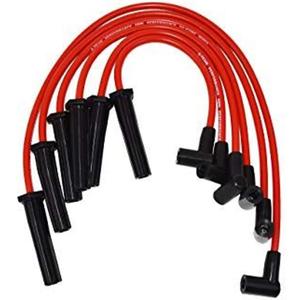 A-Team Performance 6-Cylinder Spark Plug Wire Set - Pack of 6, Red Two-Layer 8.0mm Silicone Wiring - Low-Resistance Ignition Wire Set - Compatible with GMC & Chevy 230/250/292/350 Engines