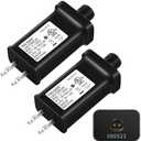 Enhon 2 Pack 29V Class 2 LED Power Supply, UL Certified Transformer Replacement, IP44 Waterproof Low Voltage US Plug Adapter for LED String Light Christmas Xmas Tree Light, Black(TS-13W29V)