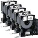 45013 Replace for DYMO D1 Label Tape 1/2 Inch x 23Ft A45013 Black on White 45013s S0720530 Label Maker Refills Compatible with Dymo Labelmanager 160 LM 280 210D 360D 420P, 5-Pack