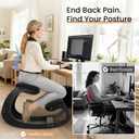 Ergonomic Kneeling Chair - Adjustable Seat, Smooth Rocking Base for Active Posture, Relieves Back & Spine Pressure for Office &Home Sturdy Kneeling Desk Chair Holds 300 lbs, Durable & Stable