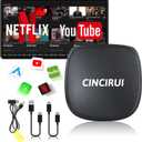 Magic Box 3.0 Built in YouTube Netflix, 2025 Upgraded 4 in 1 Wireless CarPlay Adapter, Netflix Carplay Adapter Android Ai Stream Box for Cars with OEM Wired CarPlay (Dark Black)