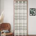 Cream Black Curtains for Living Room,Boho Chic Decor,Single Panel,Semi Blackout/Privacy,Accordion Door Curtain for Bedroom Doorway Balcony Interior Shower Bifold Door,80 Inch Length,Natural Beige (42"W x 80"L (Pack of 1)