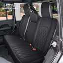 Aierxuan Jeep Wrangler JK JL 4-Door Back Seat Covers Custom Fit 2007-2026 Unlimited Rubicon 392 Sahara Willys Sport High Altitude 4X4 Truck Pickup Waterproof Leather (Rear Seat/Black1)