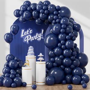 120pcs Navy Blue Balloons, 18 12 10 5 inch Navy Blue Balloons Different Sizes Dark Blue Balloon Arch Kit for Graduation Wedding Birthday Party Decorations