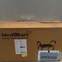 Medokare Shower Chair with Padded Seat - Shower Bench for Seniors with Tote Bag and Handles, Shower Stool Bath Chair for Elderly, Handicap Tub Shower Seats for Adults (White Stool with Rail)