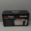 Mueller UltraToast Full Stainless Steel Toaster 2 Slice, Long Extra-Wide Slots with Removable Tray, Cancel/Defrost/Reheat Functions, 6 Browning Levels with LED Display, Housewarming Gifts New Home