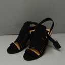 Soda Yummy ~ Gladiator Cutout Stacked Heel Sandal Shoes with Adjustable Ankle Buckle (Size 9, Black)