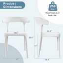 VECELO 4 Pack Plastic Stacking Chairs, Stackable Dining Chairs for Kitchen Restaurant Patio, Portable Indoor Outdoor Use, No Assembly Required, White