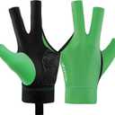 Billiards Glove Professional 3-Finger Pool Glove for Left Hand, Snooker Cue Gloves for Men and Women (Small, Green)