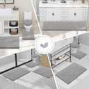 Smiry Luxury Chenille Bathroom Rugs 47x20, Extra Soft and Absorbent Shaggy Bath Mat, Machine Washable, Non-Slip Plush Carpet Runner for Tub, Shower, and Floor, Home Decor Accessories, Light Grey