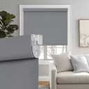 Persilux No Drill No Tools 100% Blackout Window Blinds, Free-Stop Cordless Roller Blinds for Windows, UV Protection Thermal Insulated Roller Shades for Windows Bedroom Home (Grey, 22" W x 72" H)