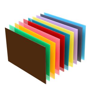 10 PCS Colored Cast Acrylic Sheets 8x12 Inch, 1/8" Thick 10 PCS Opaque Laser Engraving Board with Branded Kraft Paper Film - DIY Crafts, Sign Making, Industrial Prototyping (Multi)
