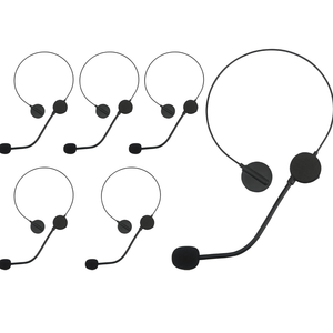 6 Pack Toy Headset Microphone Headband Costume Props Fake Rockstar Pop Singer Cosplay Accessories for Costume Makeup Party Prop