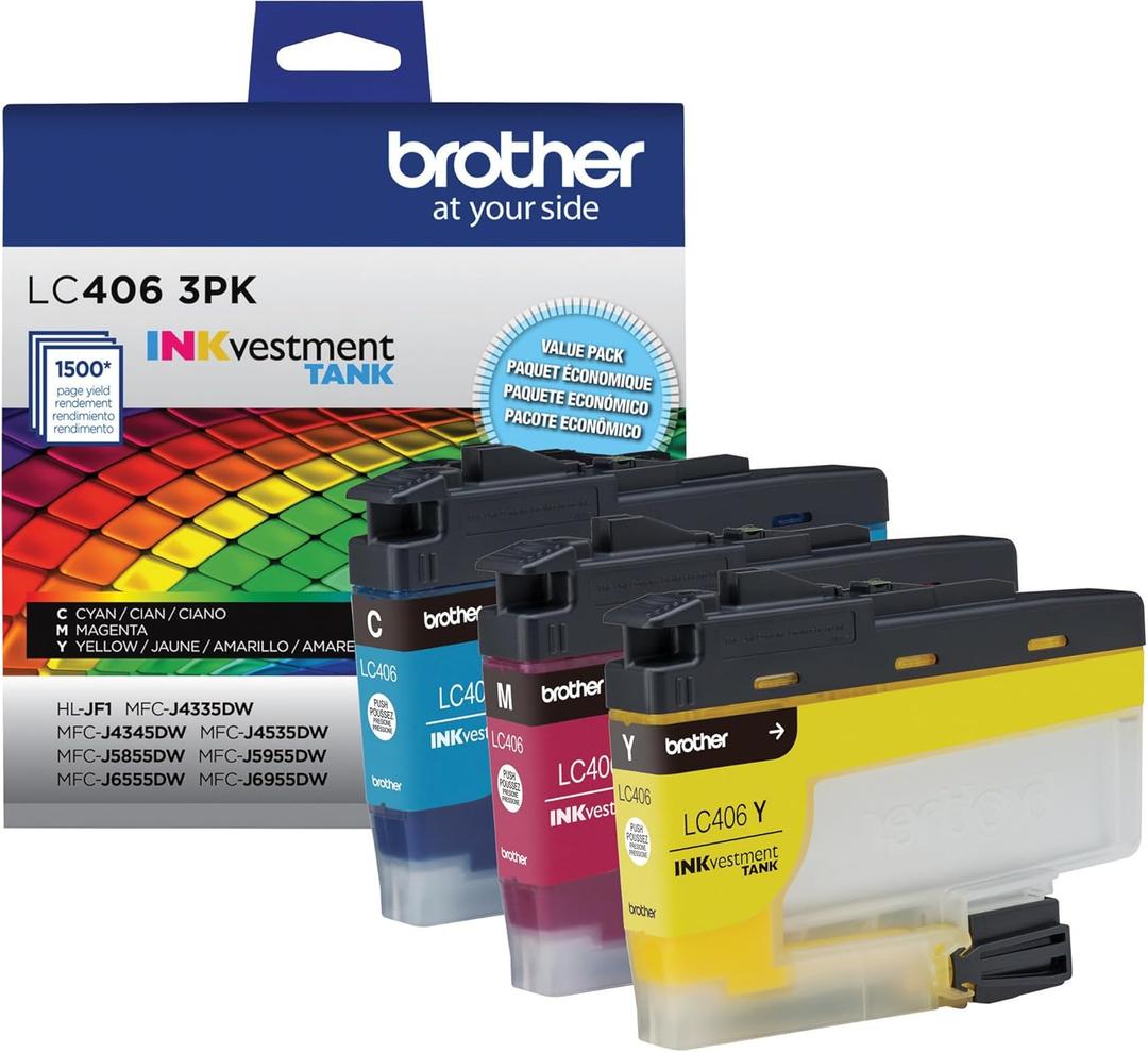 Brother LC4063PK 3 Pack of Standard Yield Cyan, Magenta and Yellow -Ink -Cartridges (Colors) Brother LC4063PK 3 Pack of Standard Yield Cyan, Magenta and Yellow -Ink -Cartridges (Colors)