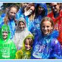 12 Pack Clear Rain Ponchos with Hood for Adults, Family, 3 Colors 51.1 Inches Emergency Raincoats