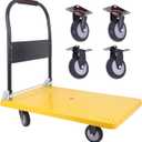 Foldable Heavy Duty Push cart, 660 lbs Dolly with Swivel Wheels for HomeWarehouse or Garage - Yellow