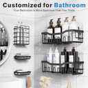 EUDELE Adhesive Shower Caddy, 5 Pack Rustproof Stainless Steel Bath Organizers With Large Capacity, No Drilling Shelves for Bathroom Storage & Home Decor