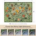Asrug Flroal Green 5x7 Area Rugs for Living Room, Non Slip Rugs for Bedroom, Indoor Throw Dining Room Rugs for Under Table Carpet for Kitchen Office, Green,5x7 Feet
