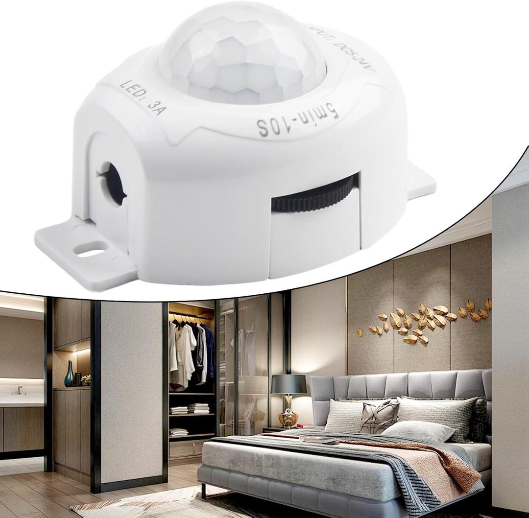 PIR Infrared Motion Sensor Detector, DC5-24V Auto on Off Timer Switch, Motion Sensor Light Switch Movement Detector, Activated Timer Automatic PIR Motion Sensor