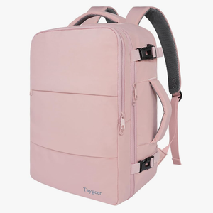 Taygeer Travel Backpack for Women, Carry On Backpack with USB Charging Port & Shoe Pouch, TSA 15.6inch Laptop Mochila Flight Approved, Nurse Bag Casual Daypack for Weekender Business Hiking, Pink