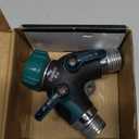2WAYZ Hose Splitter 2 Way Heavy Duty Outdoor Faucet and Garden Connector - Water Spigot Splitter - Durable All-Metal Y Adapter with Shut-Off Valve - 4 x 4 x 1.5 Inches, Single Splitter