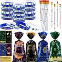 Mooliwe 144 Pcs Ramadan Mubarak Party Favor Gifts Bulk 48 Eid Ramadan Muslim Pencils 48 Mubarak Wristbands 48 Cellophane Gift Bag for Party Decorations Supplies(Conventional Style)