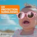 2 x RIVBOS Baby Aviator Wrap Polarized UV400 Sunglasses Soft Frame Secure Strap Toddler,Infant and Newborn (0-18 Months) RBK068 (Black Round&ice Green Lens)