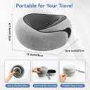 Neck Pillow Airplane, Travel Pillows for Airplanes, Memory Foam Adjustable Portable Neck Pillow for Traveling, Car Rides, and Home Use (Gray)