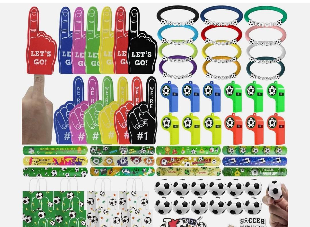 122pcs Soccer Party Favor Bulk, Sport Birthday Party Gift Goodie Bag Filler M...