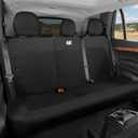 Cat MeshFlex Black Rear Seat Cover for Car Durable Canvas & Mesh Design 60/40 Split Bench Protector for Cars, Trucks & SUVs Back Seat Cover for Rear Bench Interior Car Accessory