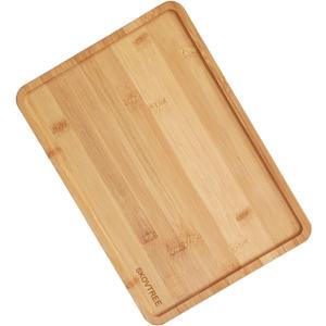 Skovtree Bamboo Tray for Serving Food, Tray for Eating and Serving Coffee, Tea, 13.0×9.1 Inch