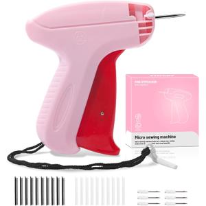 Stitch Gun for Clothes Comes with 6 Fine Needles,4000 Pcs Micro Fasteners(2000 White & 2000 Black).Stitch Gun Quick Clothing Fixer,Speedy Clothing Fixer (Pink)