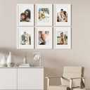 upsimples 12x16 Picture Frame Set of 5, Display Pictures 8.5x11 with Mat or 12 x 16 Without, Wall Gallery Poster Frames, White