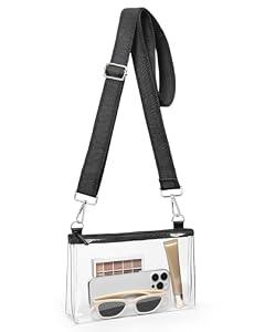 2 x FANGSUN Clear Crossbody Bag Stadium Approved, Clear Purse for Women, Transparent Shoulder Messenger Handbag for Concert Sport