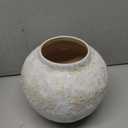 Rustic White Ceramic Vase Farmhouse Round Flower Clay Pottery Large Terracotta Floor Vases for Decorative Centerpiece Vintage Home Decor Aesthetic for Living Room Bedroom Table Entryway