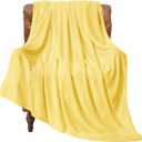 BEDELITE Fleece Blanket Light Yellow Throw Blankets for Couch & Bed, Luxury Plush Cozy Fuzzy Blanket 50x60 inches, Super Soft Warm Lightweight Throw Blanket for Travel Camping