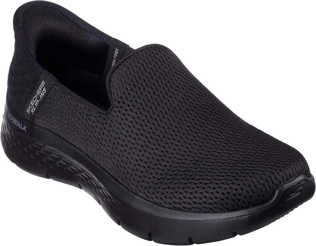 Skechers Womens Skechers Women's Hands Free Slip-ins Go Walk Flex-Relish (6 Wide, Black)