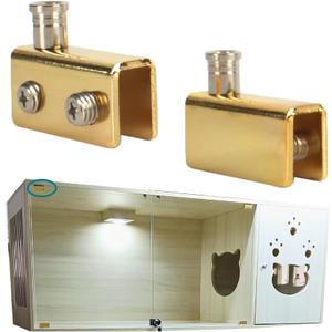4PCS Gold Glass Door Hinges, Frameless Door Hinges for 3-8mm Cabinet Glass Doors (Gold)
