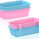 Pawfly 4 Pcs Cage Cups Hanging Plastic Bird Cage Feeders with Hooks 10 oz Rabbit Feeders for Cages Rabbit Food Bowls Waterers Bunny Cage Feeding Dishes for Small Pets Parrots Hamsters Guinea Pigs