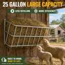 25 Gallon Wall Mount Hay Feeder, Metal Hay Rack for Goats and Horses | Galvanized steel, livestock feeding rack, barn stall feed holder, space-saving, rounded edges, easy install