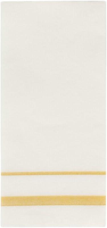 Guest Towels White Gold Line, 1/6 Fold, 24/20ct, Case of 480 (24 packs x 20), 1 Count