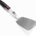 Stainless Steel Flexible Spatula Solid Turner, XiaoZu Thin Metal Spatula for Cast Iron Skillet, Thin Blade and Heat Resistant Silicone Handle, Great for Egg, Cookie, Meat, Crep, Large