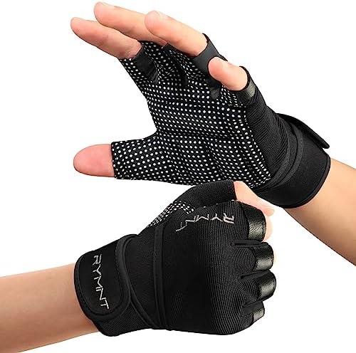 RYMNT Workout Gloves with Wrist Wrap Support, Weight Lifting Gloves with Full Palm Protection & Extra Grip for Men Women Gym Exercise, Fitness, Weightlifting, Pull ups, Small