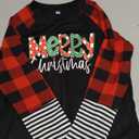 Girls Christmas Shirt Kids Merry Christmas Trees Shirts Ugly Xmas Santa Plaid Long Sleeve Tops 120