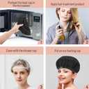 Flaxseed Deep Conditioning Heat Cap - Boloye Cordless 100% Safe Microwave Hot Cap for Natural Curly Textured Hair Care, Drying, Styling, Curling, Universal size (10 PCS One-time shower cap) (Black)